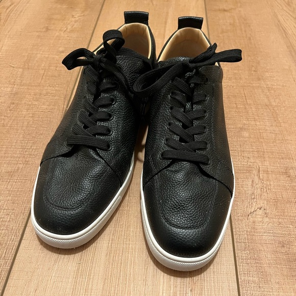 Christian Louboutin Men's Black Leather Low-Top Sneakers